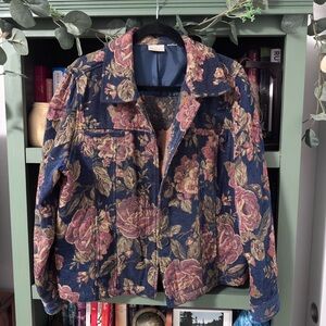 Erika Navy and Rose Floral Women's Blazer